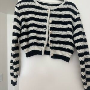 Striped Black and White Women's Sweater